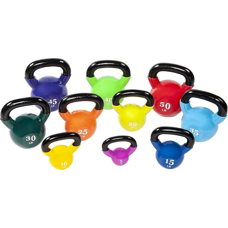 Durable 10lb Cast Iron Kettlebell W/ Non Slip Handle Strength Training New