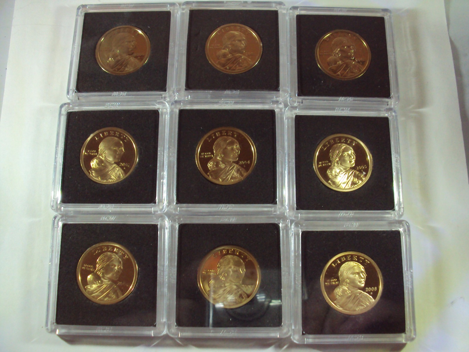 2000 s to 2008 s proof sacagawea golden dollars