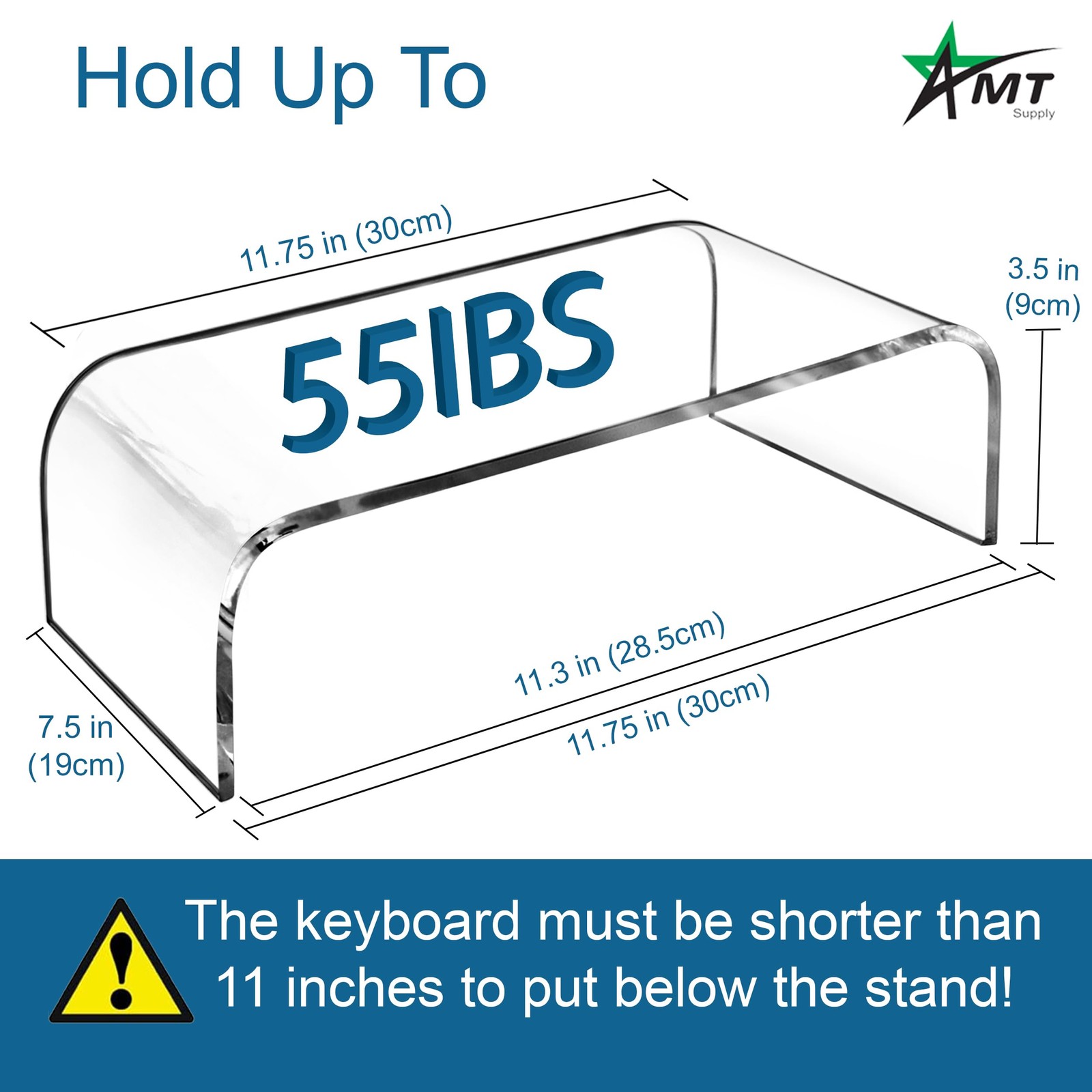 Acrylic Laptop Monitor Stand & Computer Riser with Cat Keyboard Protector, Sp