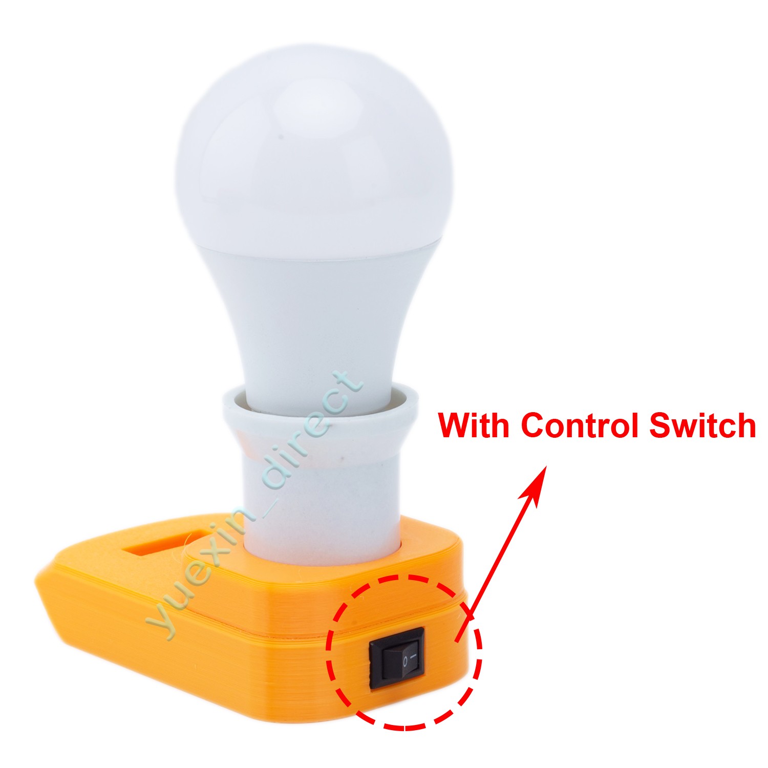 Portable E27 Bulb Lamp LED Work Light For Dewalt 20V MAX Series Lithium Battery
