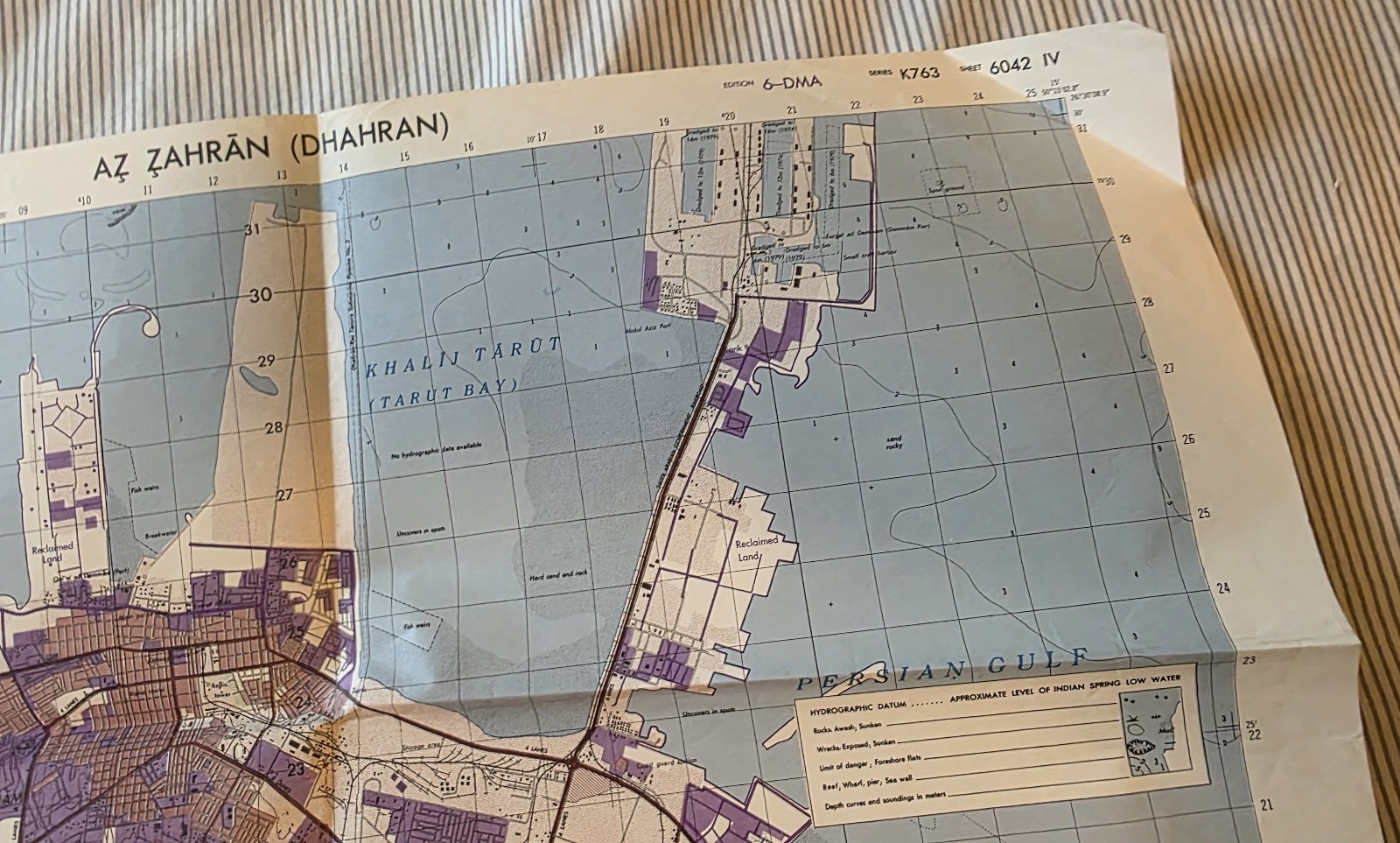 Original 1:50,000 Topographic Line Map (TLM) used in combat by the Marine Corps