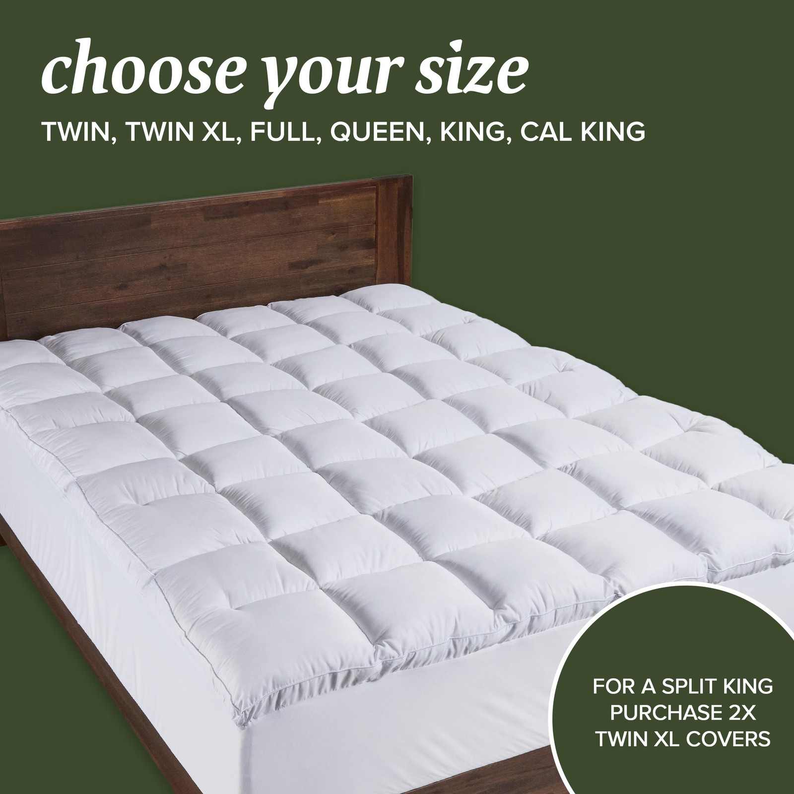Beckham Hotel Collection Twin Size Hybrid Mattress Pad (Extra Twin, White