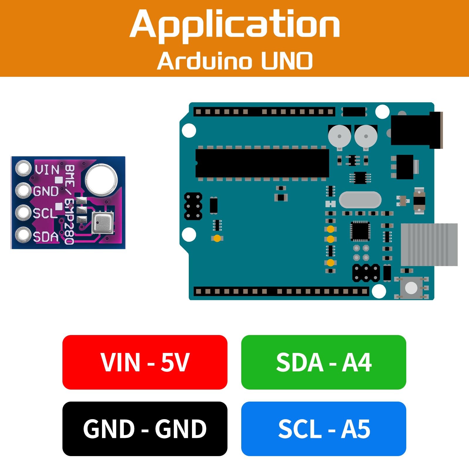 4PCS BME280 3.3V Sensor Module Atmospheric Pressure Temperature Humidity Arduino