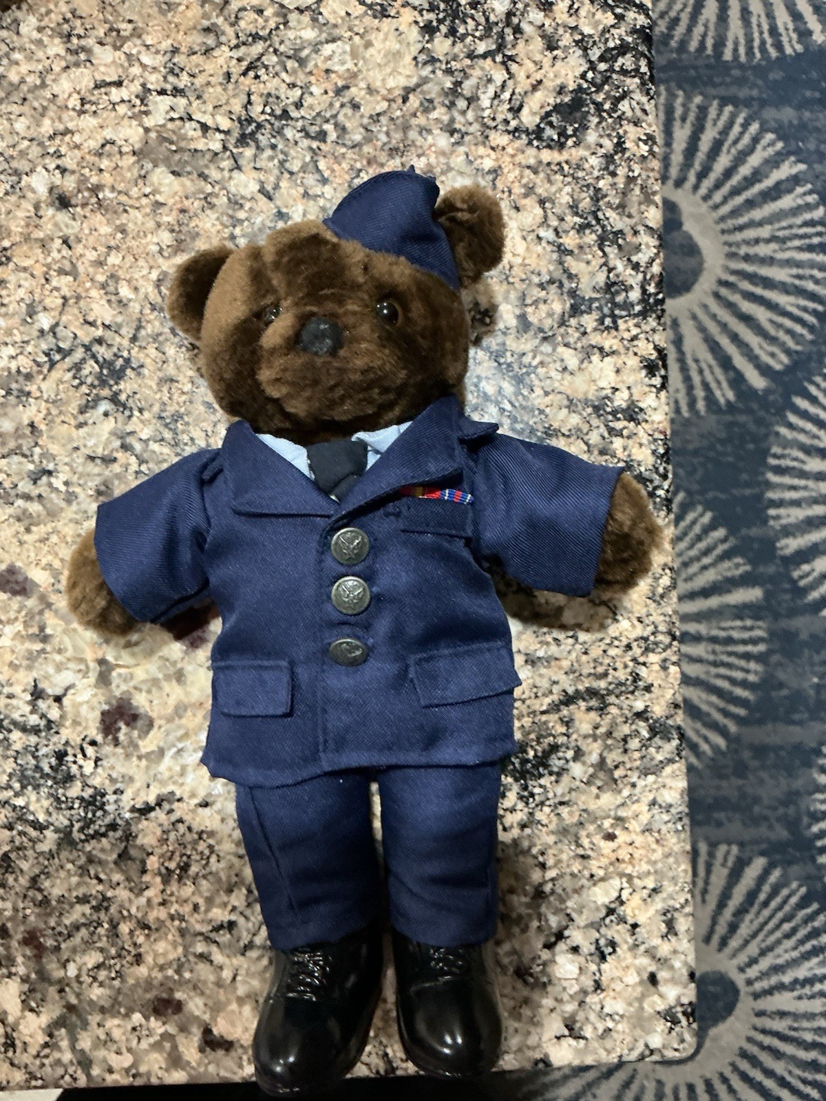 Forces Of America Air Force Plush Brown Bear In Dress Uniform Adorable 11 Inch