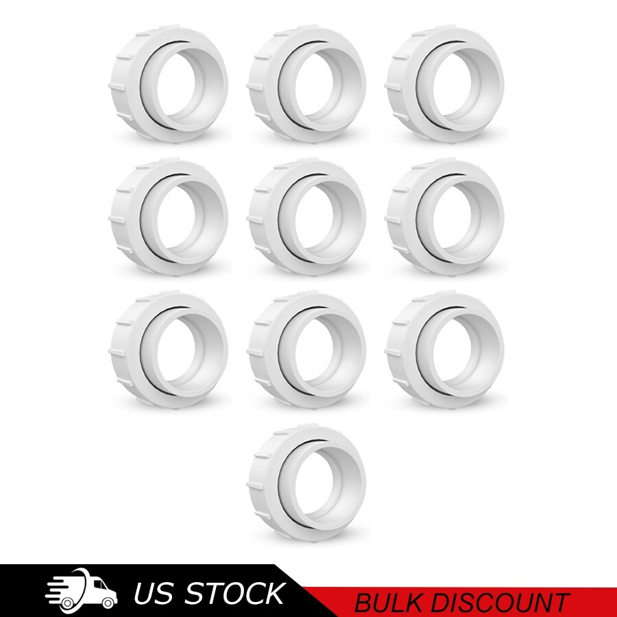 Replaces Pentair PKG188 with 10PC Bulk 2" Half Union Adapter Sta-Rite Compatible