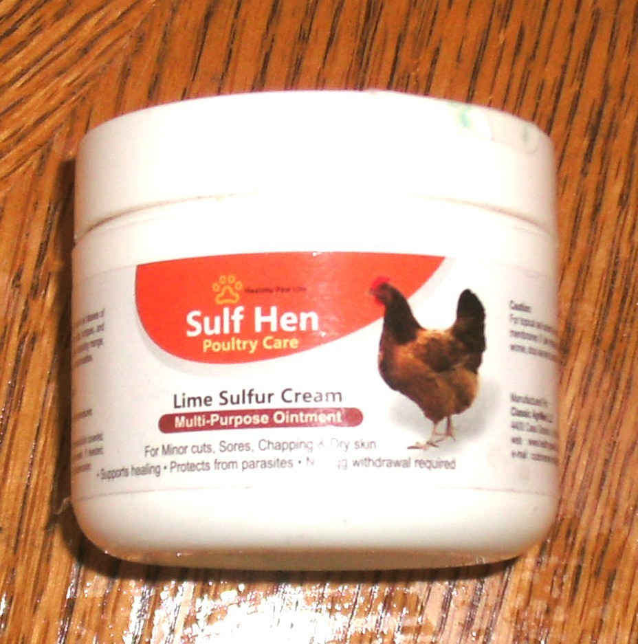 Sulf Hen, Poultry Care Lime Sulfur Cream for cuts sores chapping parasite protec