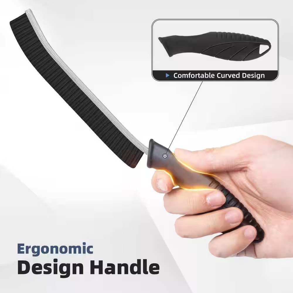 Black Hard Bristle Crevice Cleaning Brush with Multi-Surface Design for Kitchen