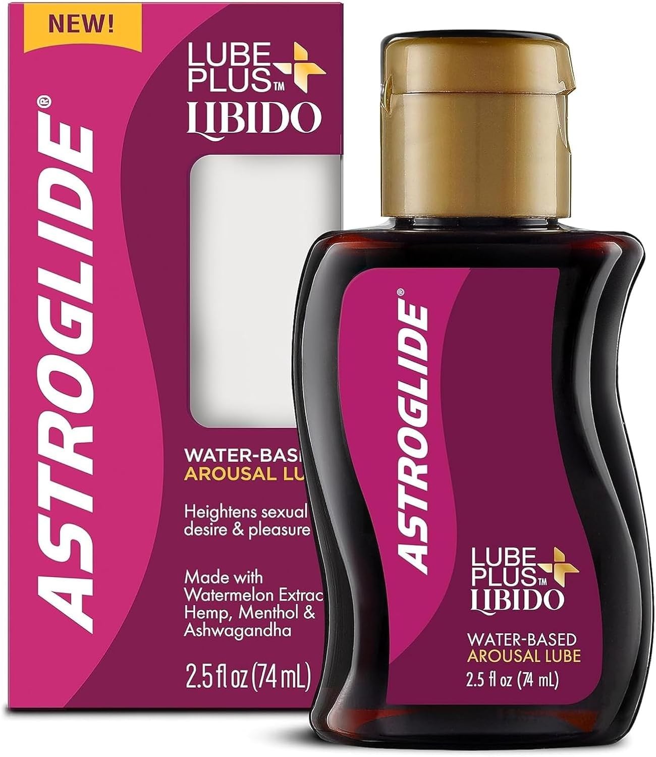 Astroglide Lube Plus Libido Water Based Personal Lubricant 2.5 oz Arousal Gel