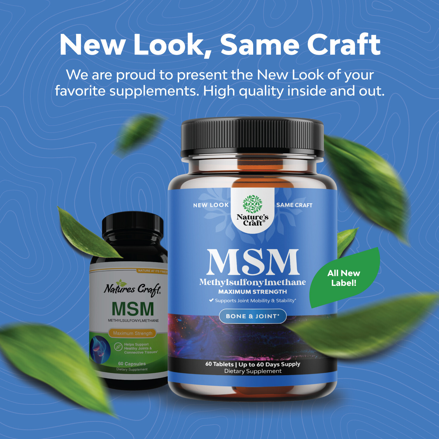 Pure MSM Supplement Tablets Joint Support for Increased Flexibility