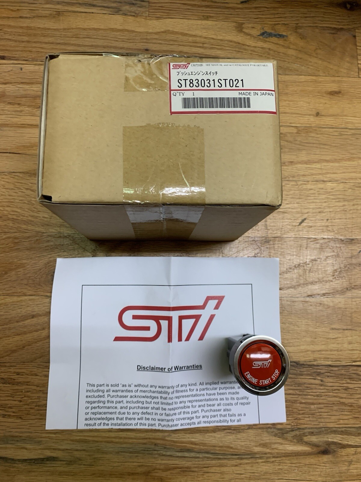 Push Start Button Without Status Light for Subaru BRZ STI - ST83031ST021