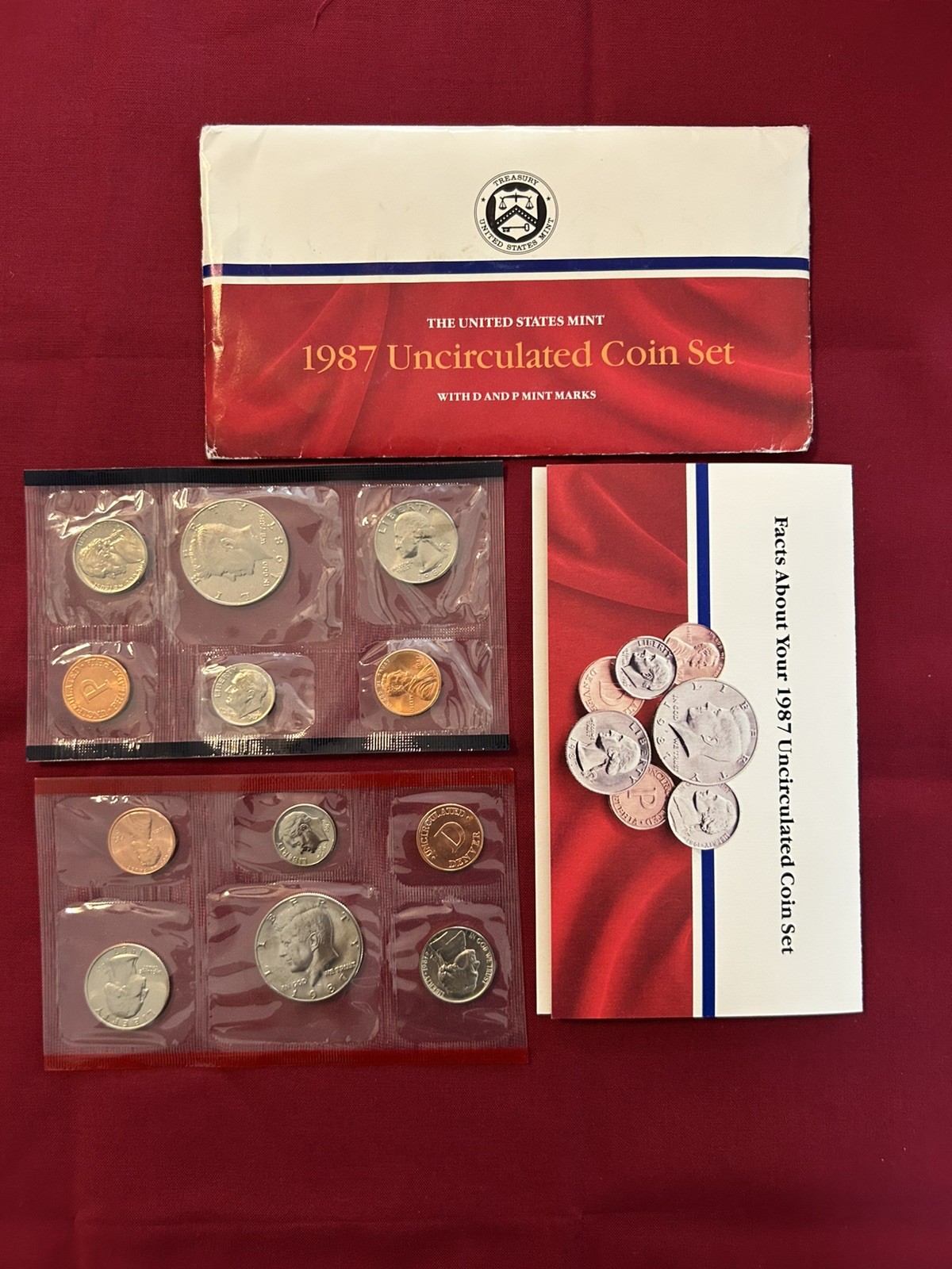 1987 - P&D Uncirculated US Mint Coin Set in Original Government Packaging (OGP)