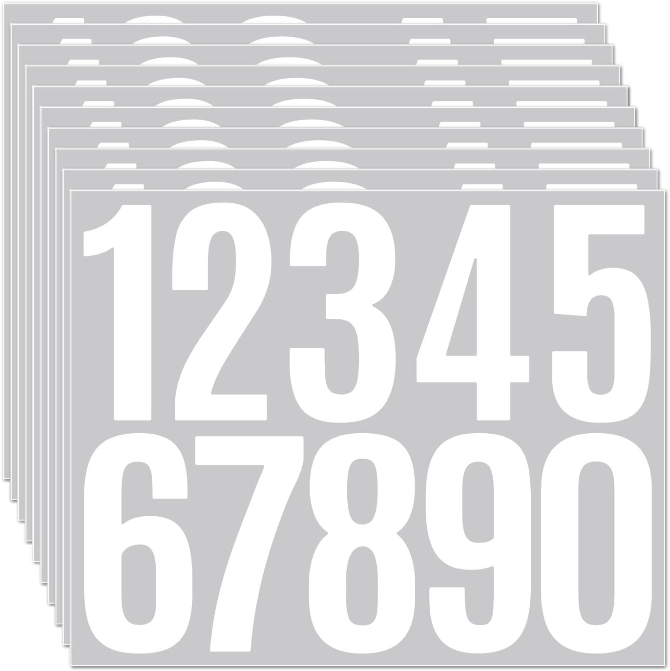 10 Sheets Mailbox Number Stickers 3 Inch - Self-Adhesive Vinyl Numbers 0-9 for M