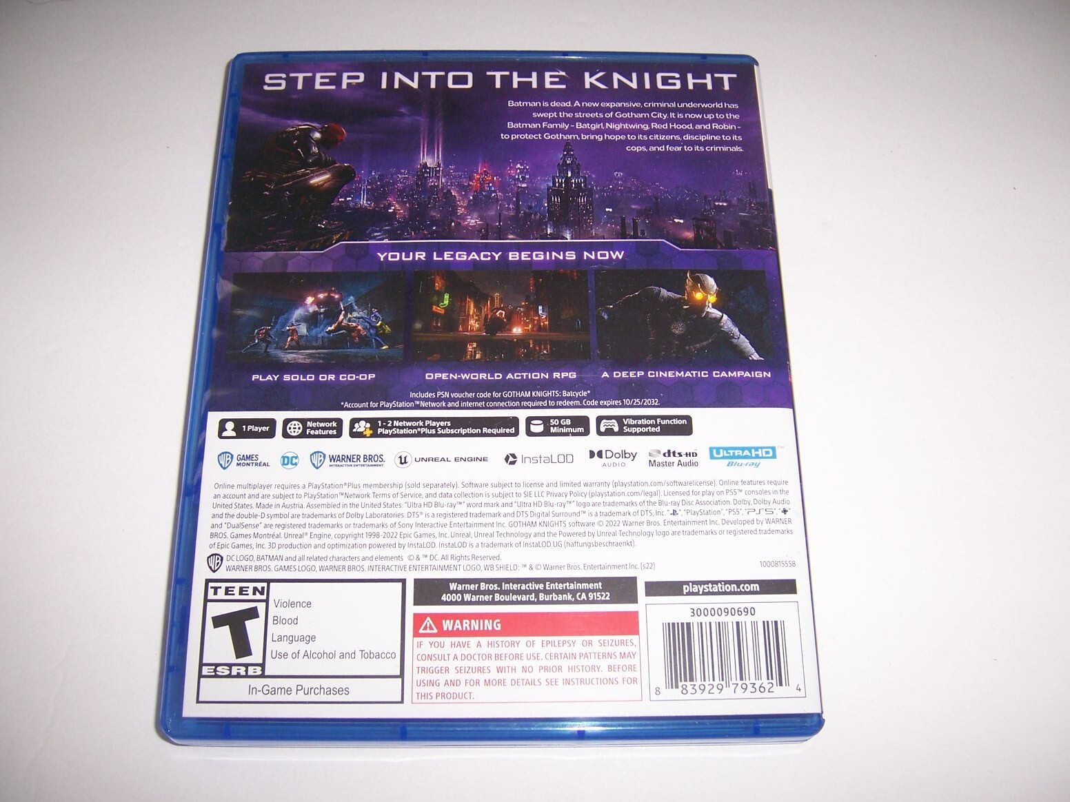 Authentic Box Case Replacement ONLY Sony PlayStation 5 PS5 Gotham Knights