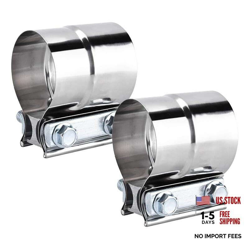 Exhaust Clamps Packs,1/in Lap Joint Band Clamp 304 Stainless Steel 2.5 Inch 2