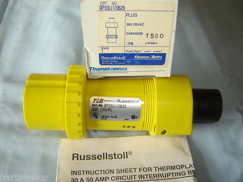 Thomas & Betts 9P33U1/0625 Plug Russelstoll 30A 125V NEW