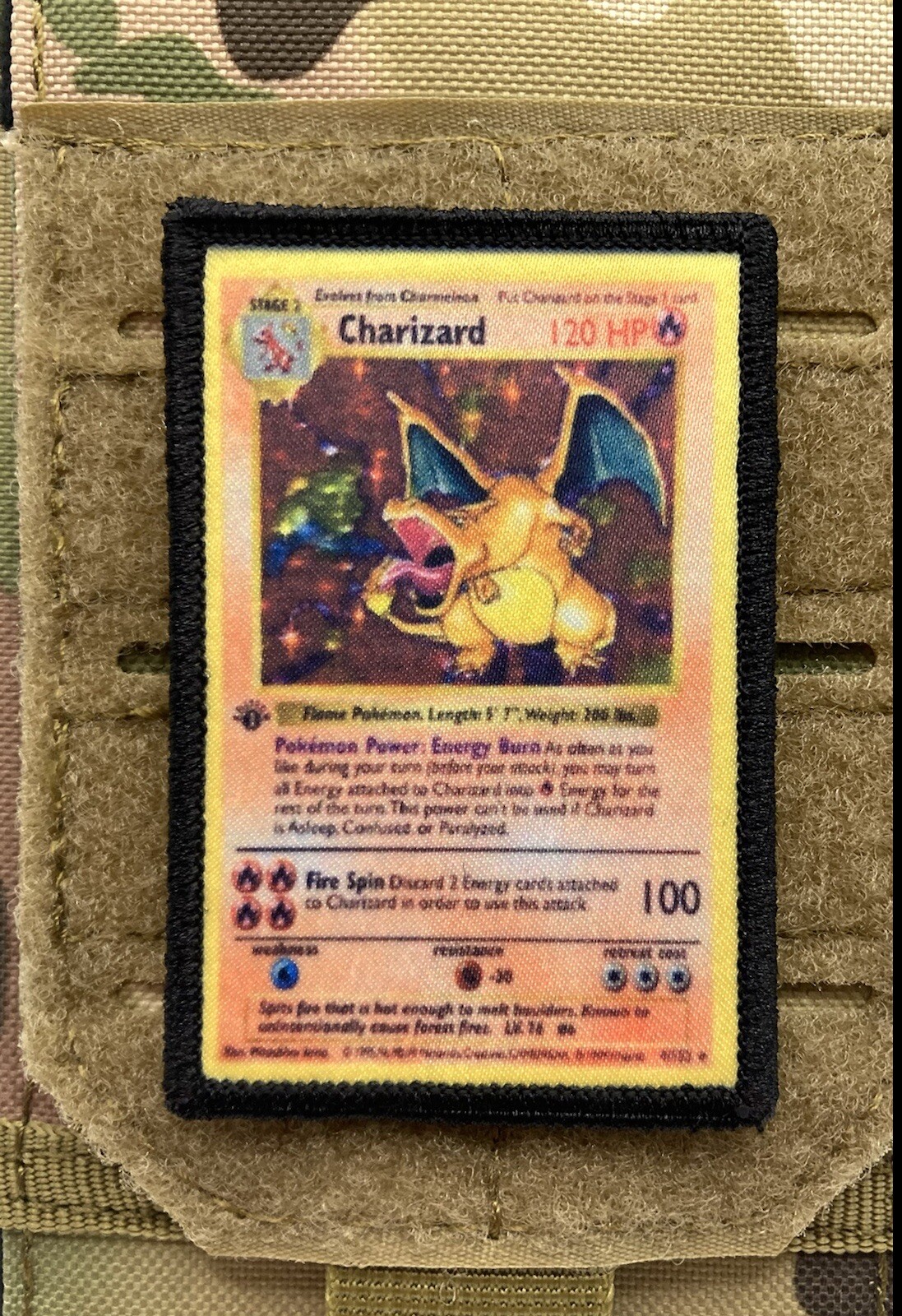 Pokemon Card Charizard Morale Patch / Military Badge Tactical Hook & Loop 31