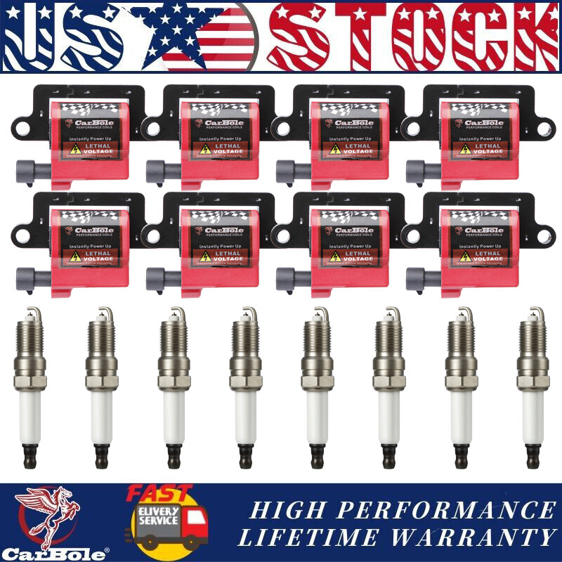 8X Square Ignition Coil & 8X Spark Plug for Chevrolet TAHOE GMC YUKON 2000-2006