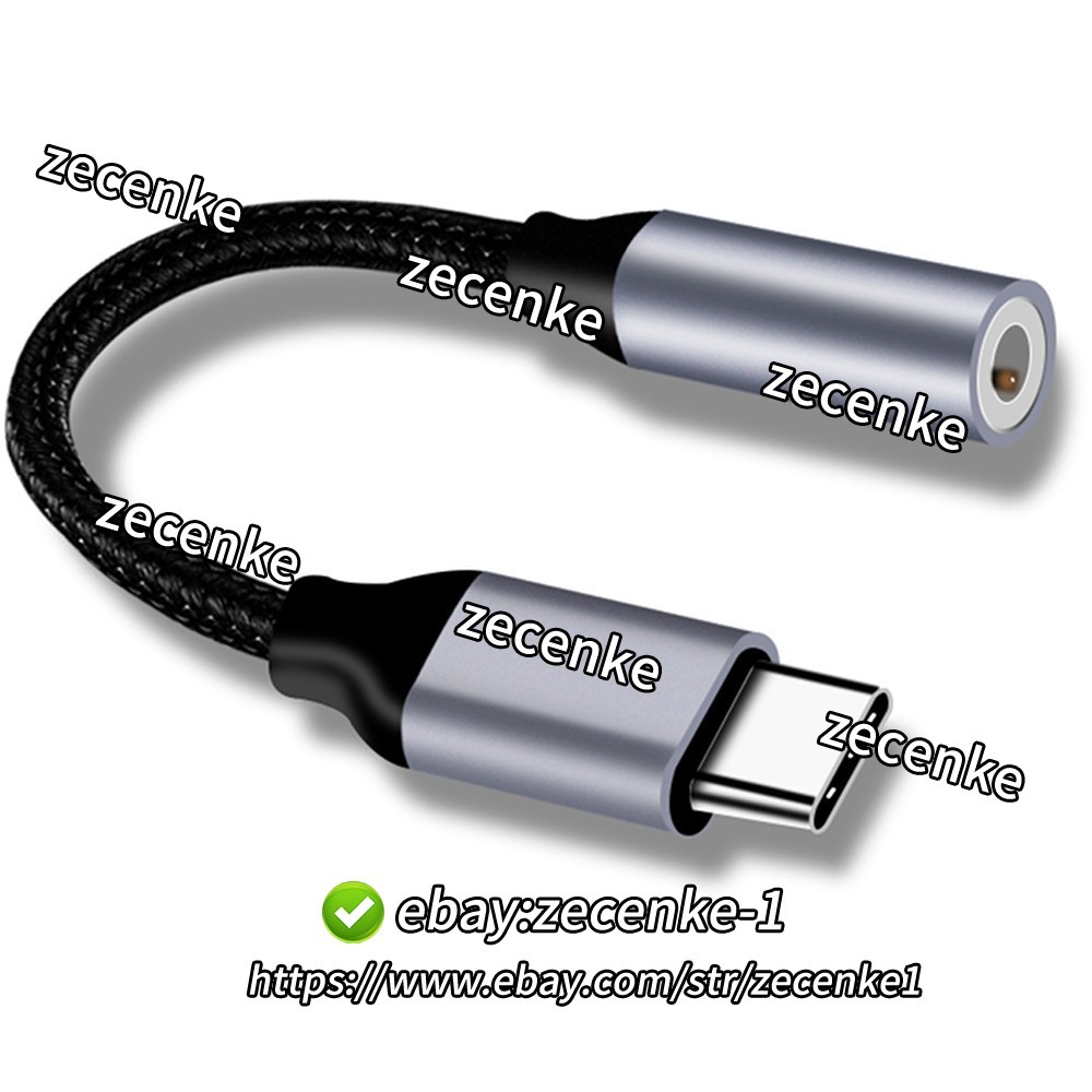 USB-C Type C to 3.5mm 1/8" Aux Audio Jack Active DAC Headphone Adapter Cable