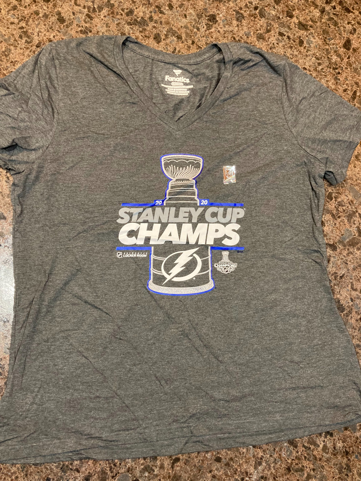 Tampa Bay Lightning 2020 Stanley Cup Champs Fanatics Women's V-Neck T-Shirt
