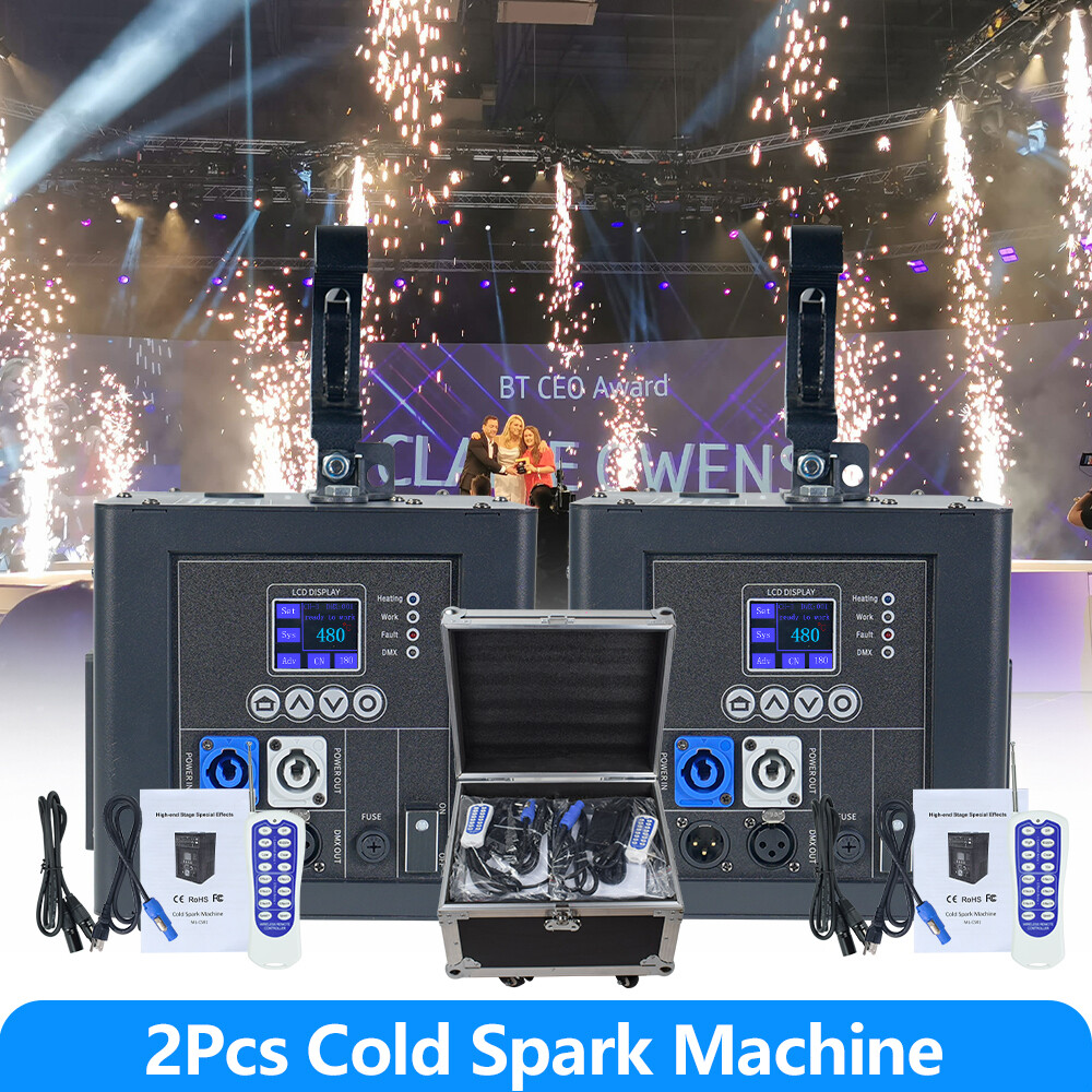 2PCS 800W Suspended Waterfall Cold Spark Machine Fireworks with Flight Case