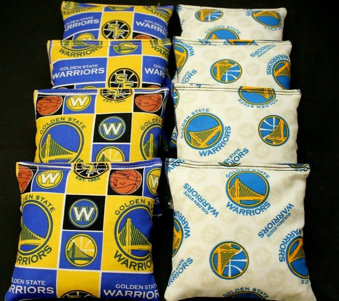 SAN FRAN GOLDEN STATE WARRIORS CORNHOLE BEAN BAGS NBA 8 ACA  Handmade Bags!