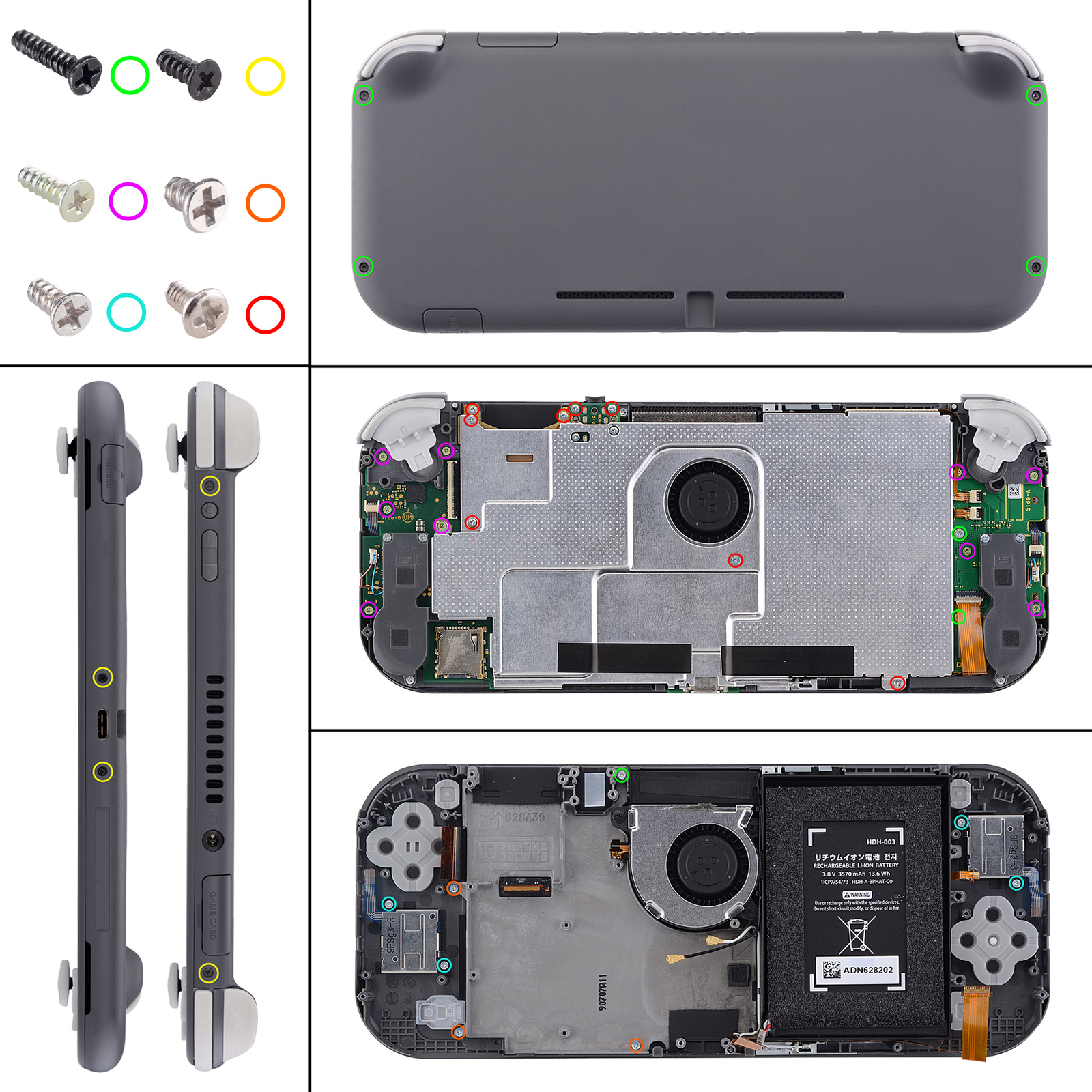Emerald Green Replacement Shell Screen Protector Button for Nintendo Switch Lite