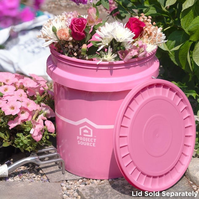 Project Source Pink 5-gallon Plastic General bucket