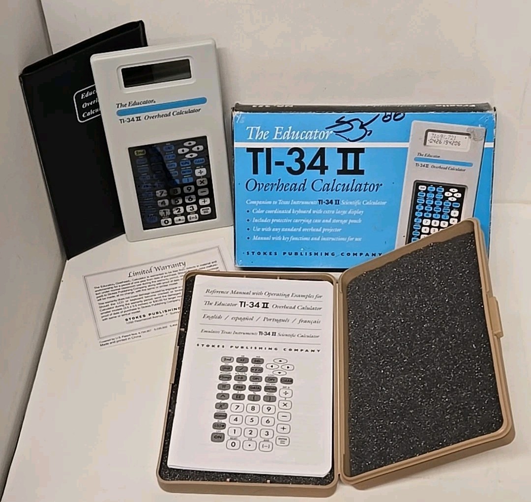 Texas Instruments TI-34 II The Educator Overhead Calculator Stokes Teacher Kit