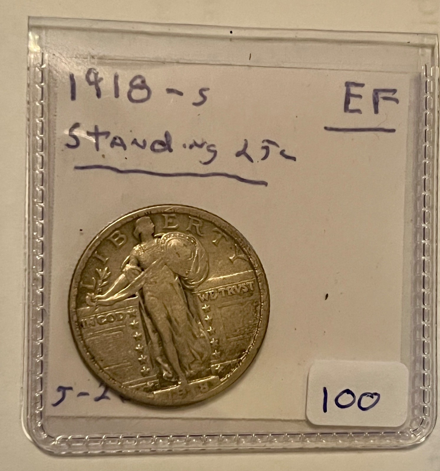 1918 -s Standing Liberty Quarter  , EF