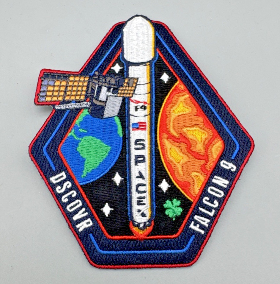 Space X Falcon 9 Discover Mission Patch Earth Sun Satellite Embroidery