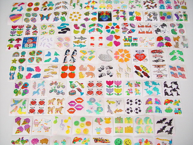 12 packages of Prismatic Teddy Bear Stickers, "Great 7" Sticker designs, PPZ6111