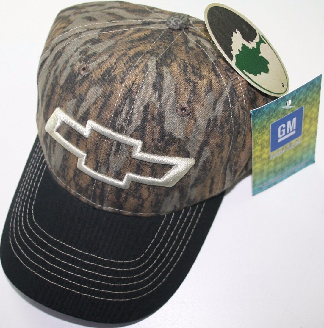 Chevy chevrolet gm mossy oak camo head logo trucker baseball cap truck hat car