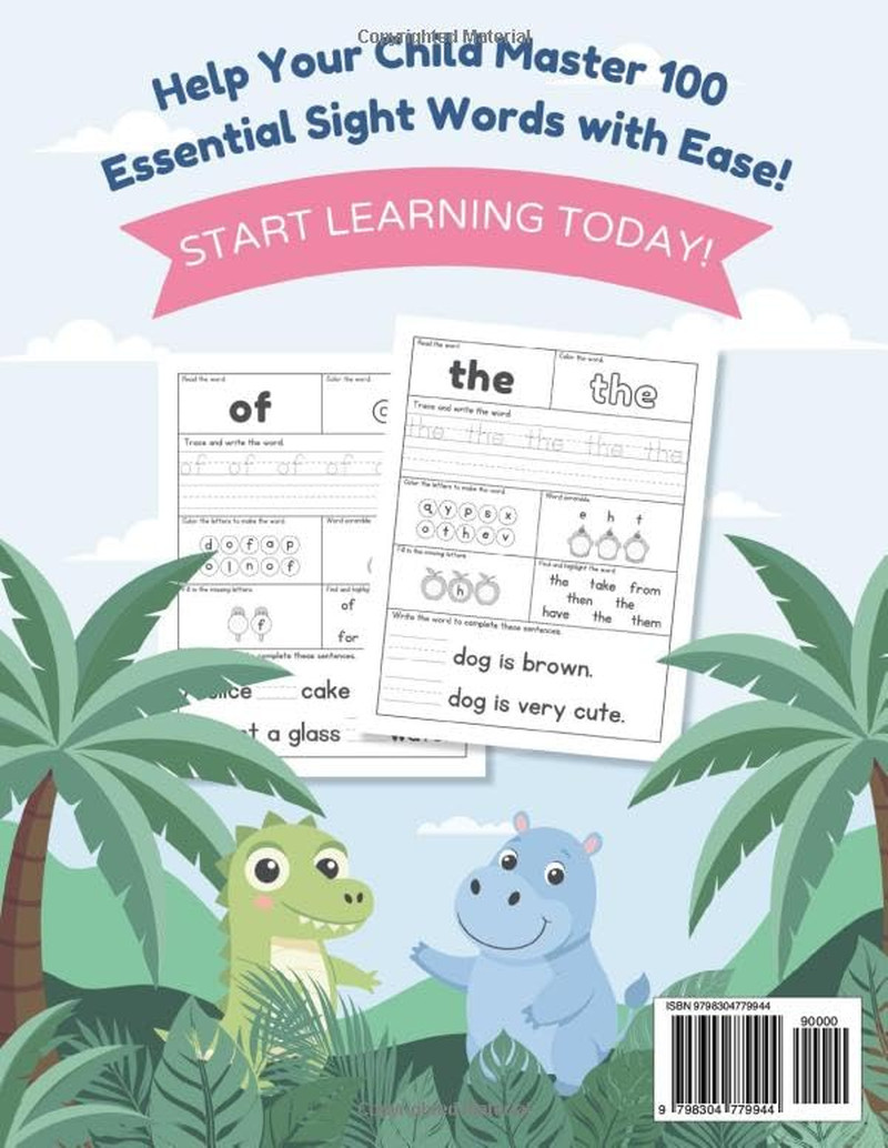 Sight Words Workbook: 100 High-Frequency Words for Kindergarten to 2nd Grade. Le