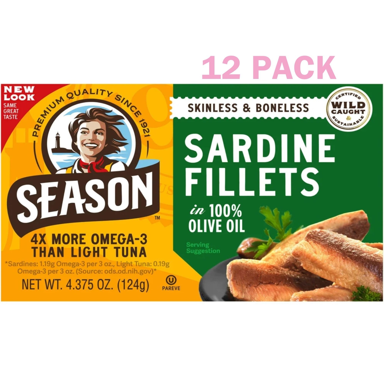 Season 1 Sardines, Sknls/Bnls, Club, Pack Of 12, Size 4.375 Oz - No Artificial