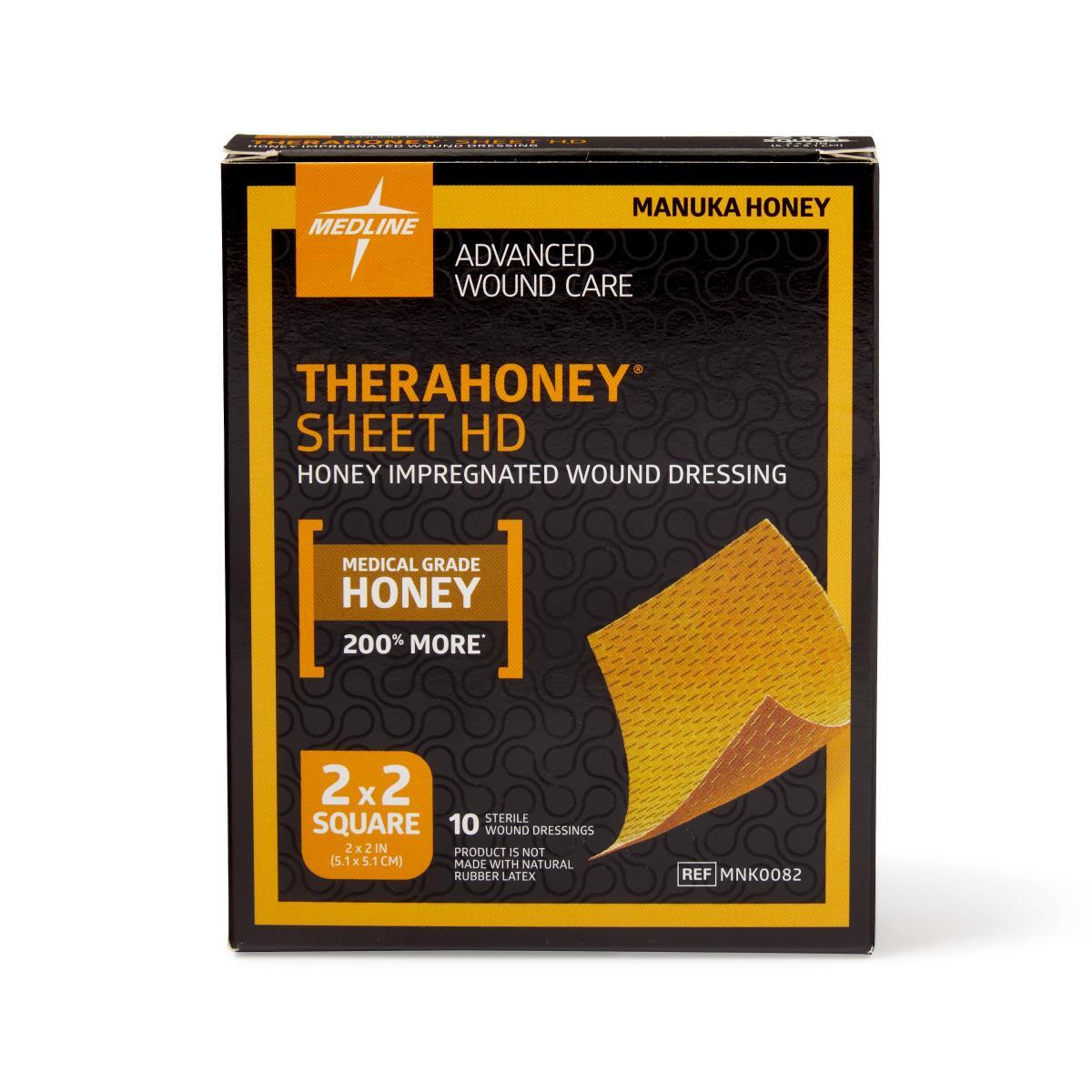 TheraHoney Sheet HD  2 x 2 Wound Dressings - Box of 10- MNK0082