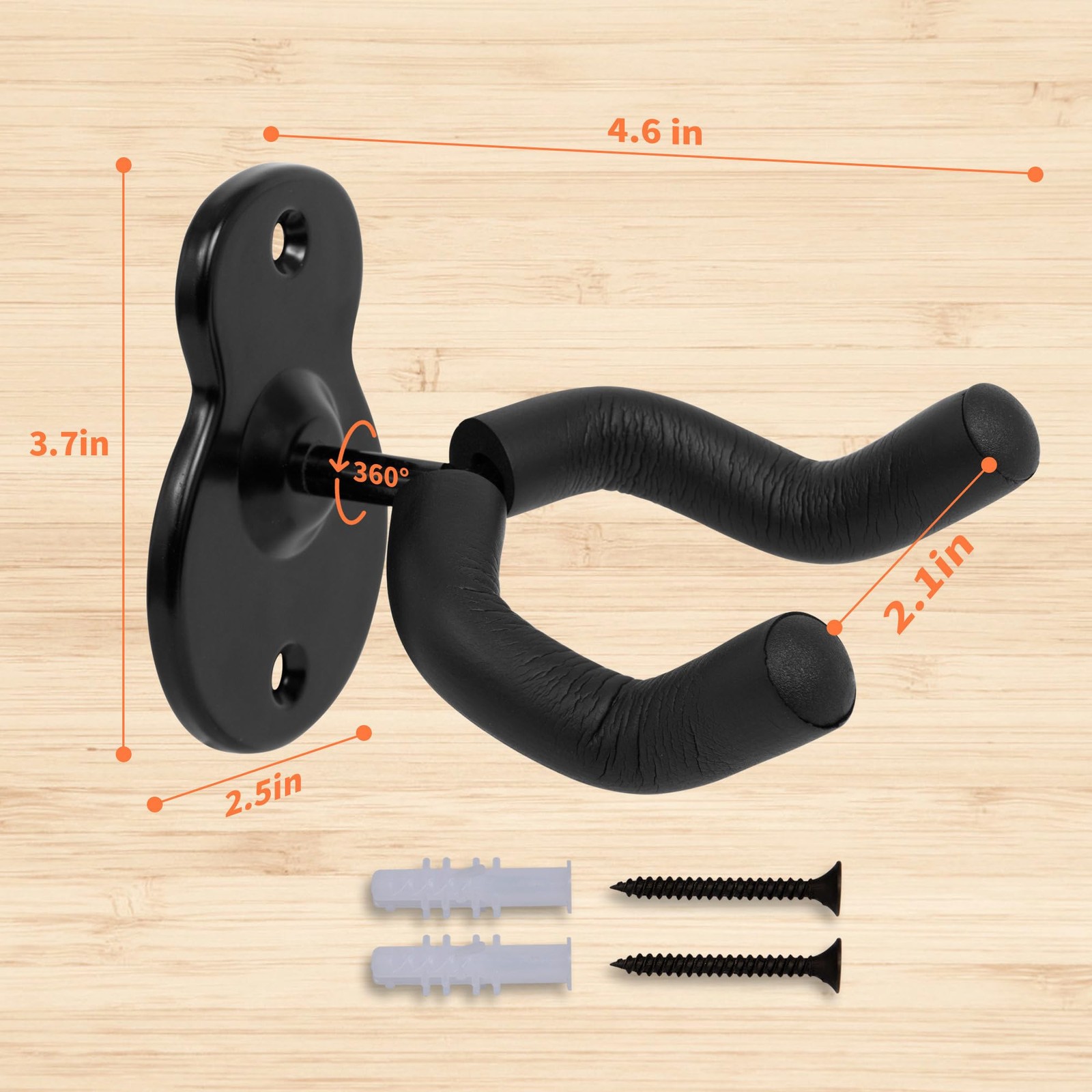 Guitar Wall Mount 5 Pack Wall Hangers for for Acoustic Electric Bass Guitar a...