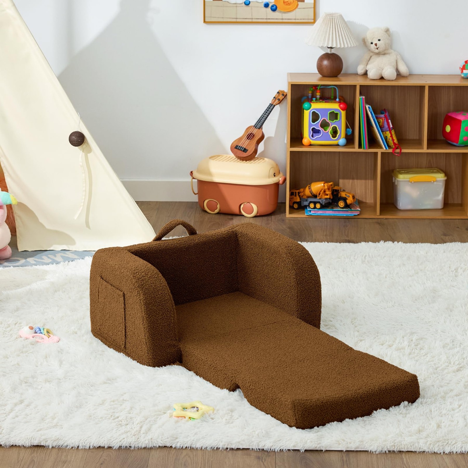 Toddler Couch, 2-in-1 Toddler Chairs Comfy 1-3 Years Old, Toddler Chair for G...