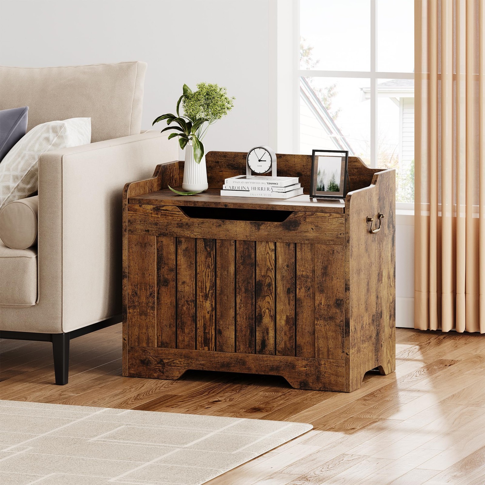 Chest Storage Trunk Wooden Bedroom Large Box Books Shoes Toys Storage Chest