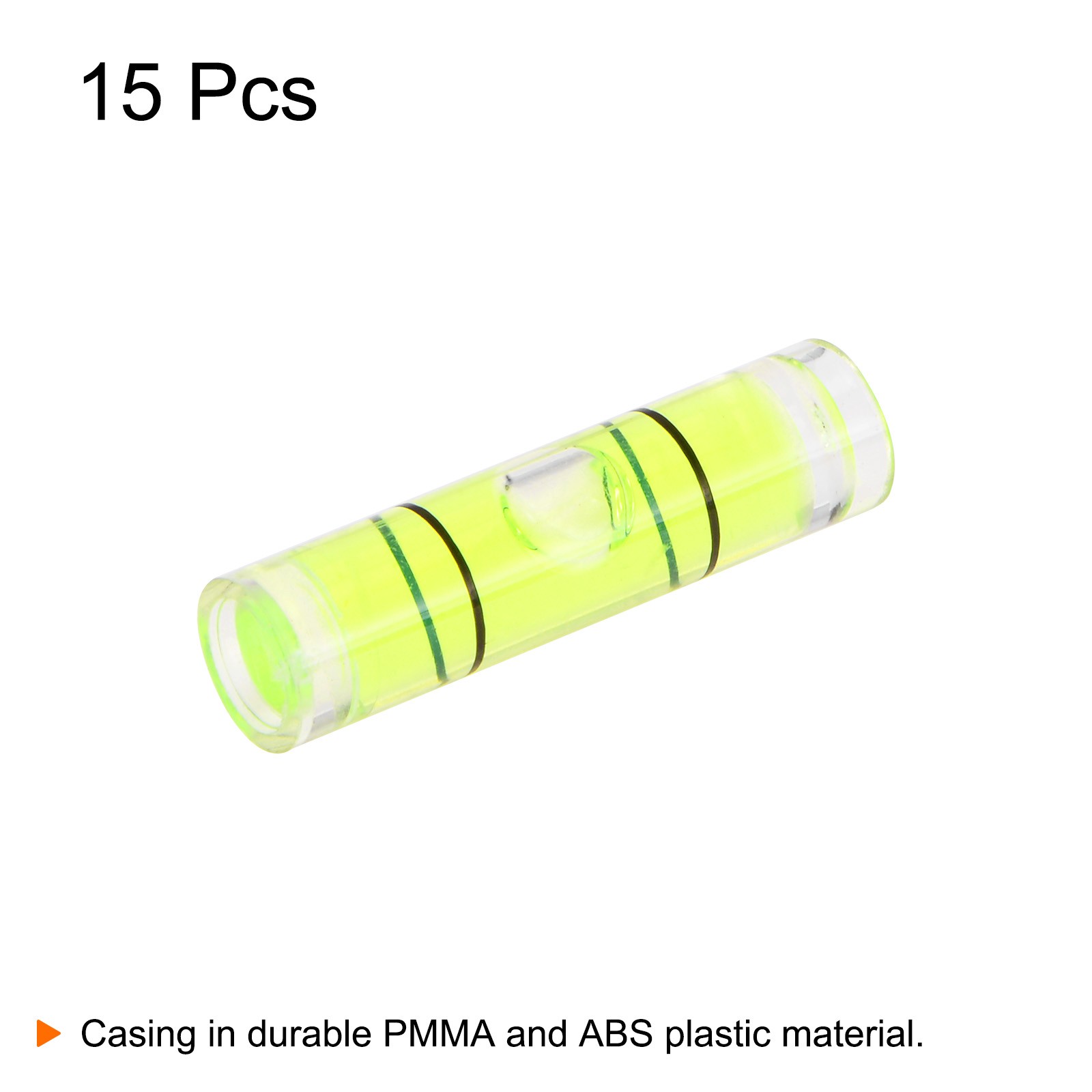 15pcs Small Cylindrical Bubble Level Vials 6.5x25.5mm Levels Measuring Tools