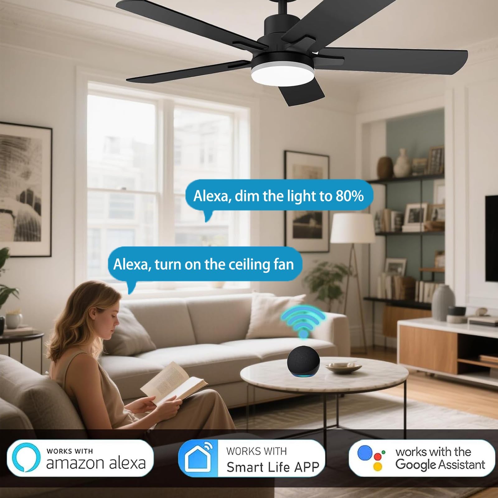 Smart Universal Ceiling Fan Remote Control Kit with Receiver, Fan Remote Wall...