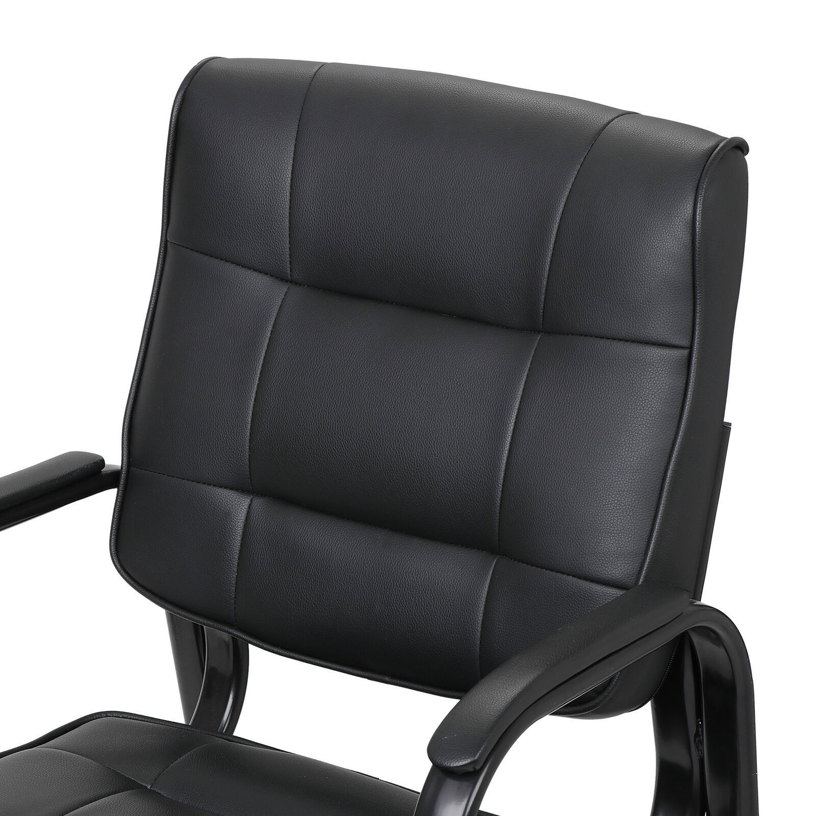 4PCS Leather Guest Chair Reception Waiting Room Office Desk Side Chairs Classic