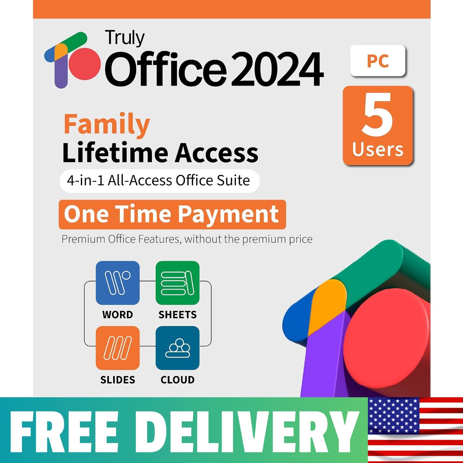 TrulyOffice 2024 Family Lifetime License For Windows | 4 In 1 All Access TrulyOf