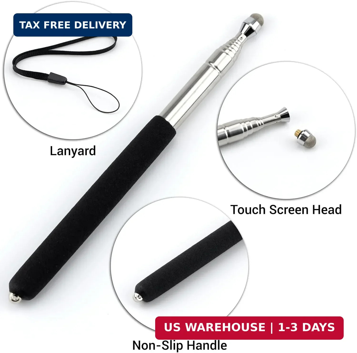 2 Pcs Telescopic Teachers Pointer, Extendable Pointer Stick, Mini Hand Pointer S