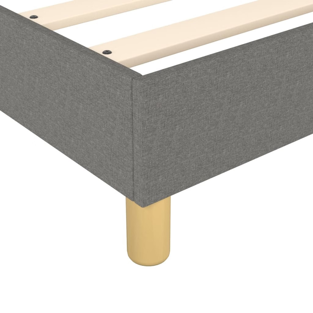 Box Spring Bed Frame Dark Gray Twin XL Fabric (US Only)