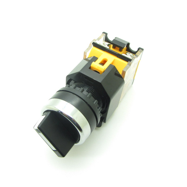 Round 22mm Rotary Selector Switch 2 Positions NC + NO Latching Self-Locking 10A