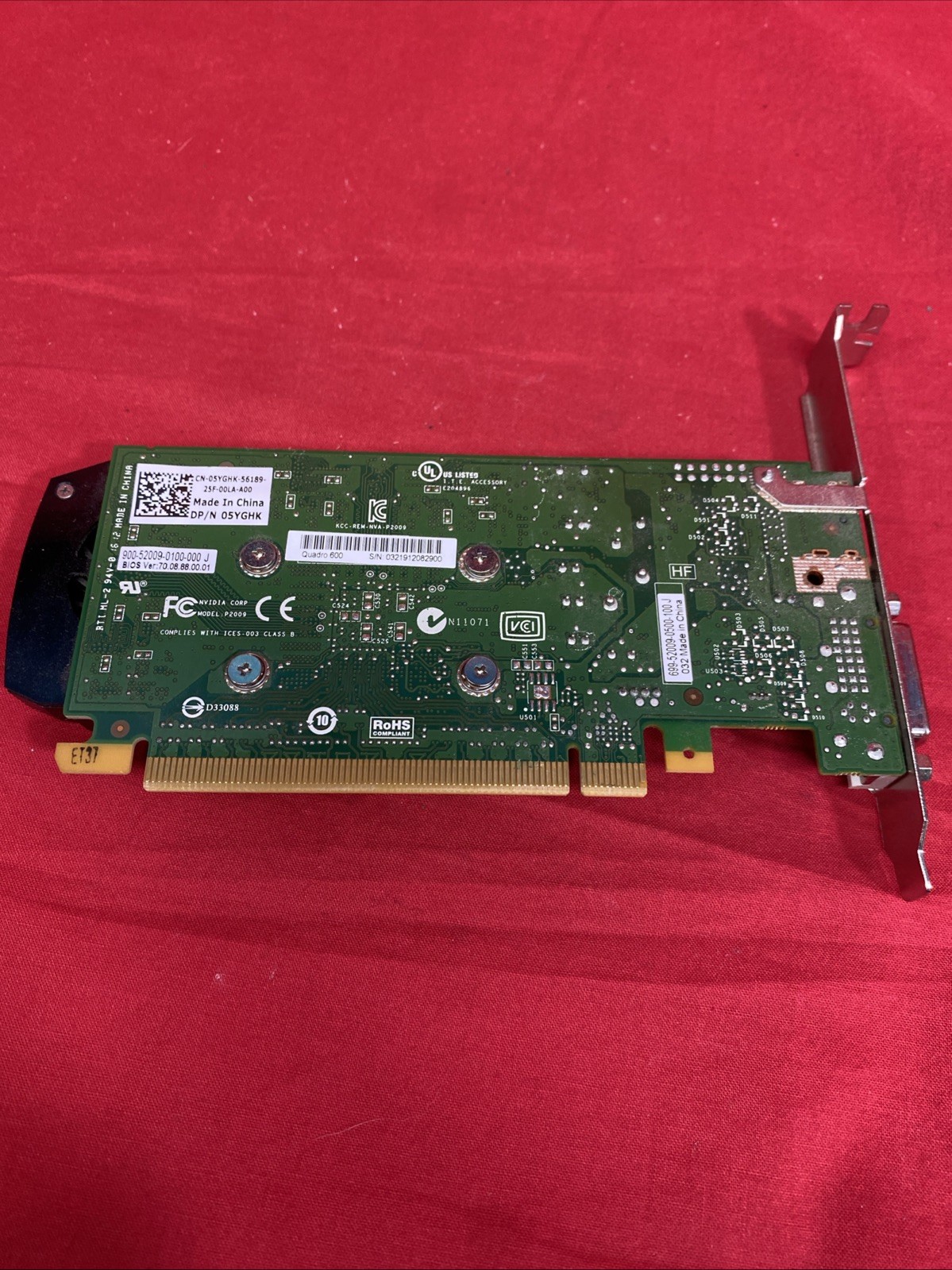 NVIDIA QUADRO 600 PCIE VIDEO GRAPHICS CARD