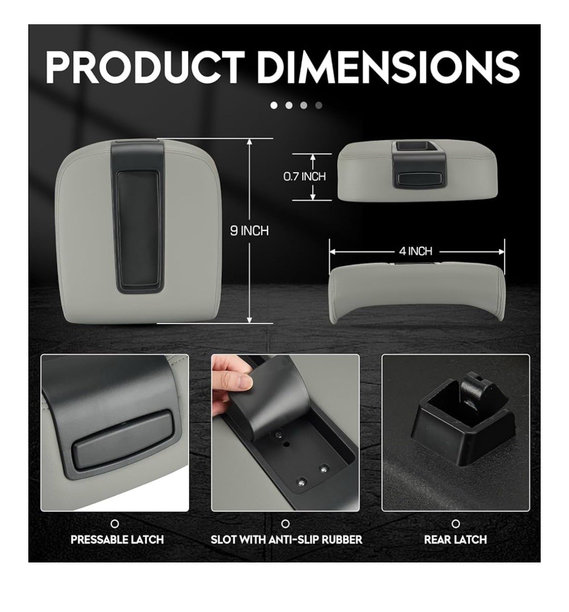 Center Console Armrest lid Cover Compatible with 2007-2013 Gray-Full Console