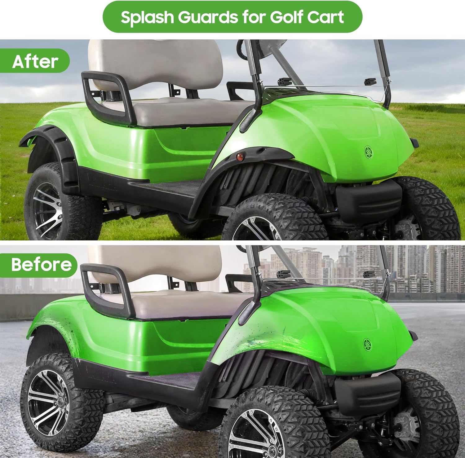 10L0L Golf Cart Fender Flares for Yamaha Drive G29 2007-2016 - 4 Piece Standard