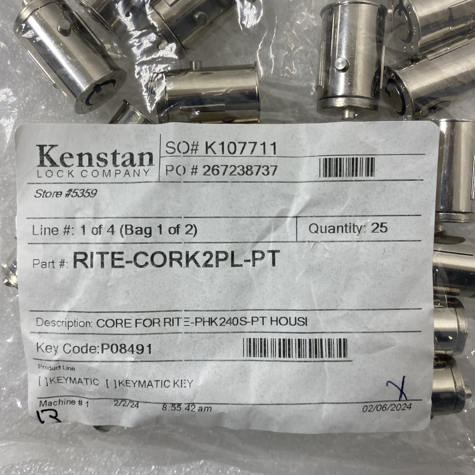 🔐 Kenstan K2 Ratchet Tubular Keymatic Lock Set Bundle Keys + Core + CHANGE KEY