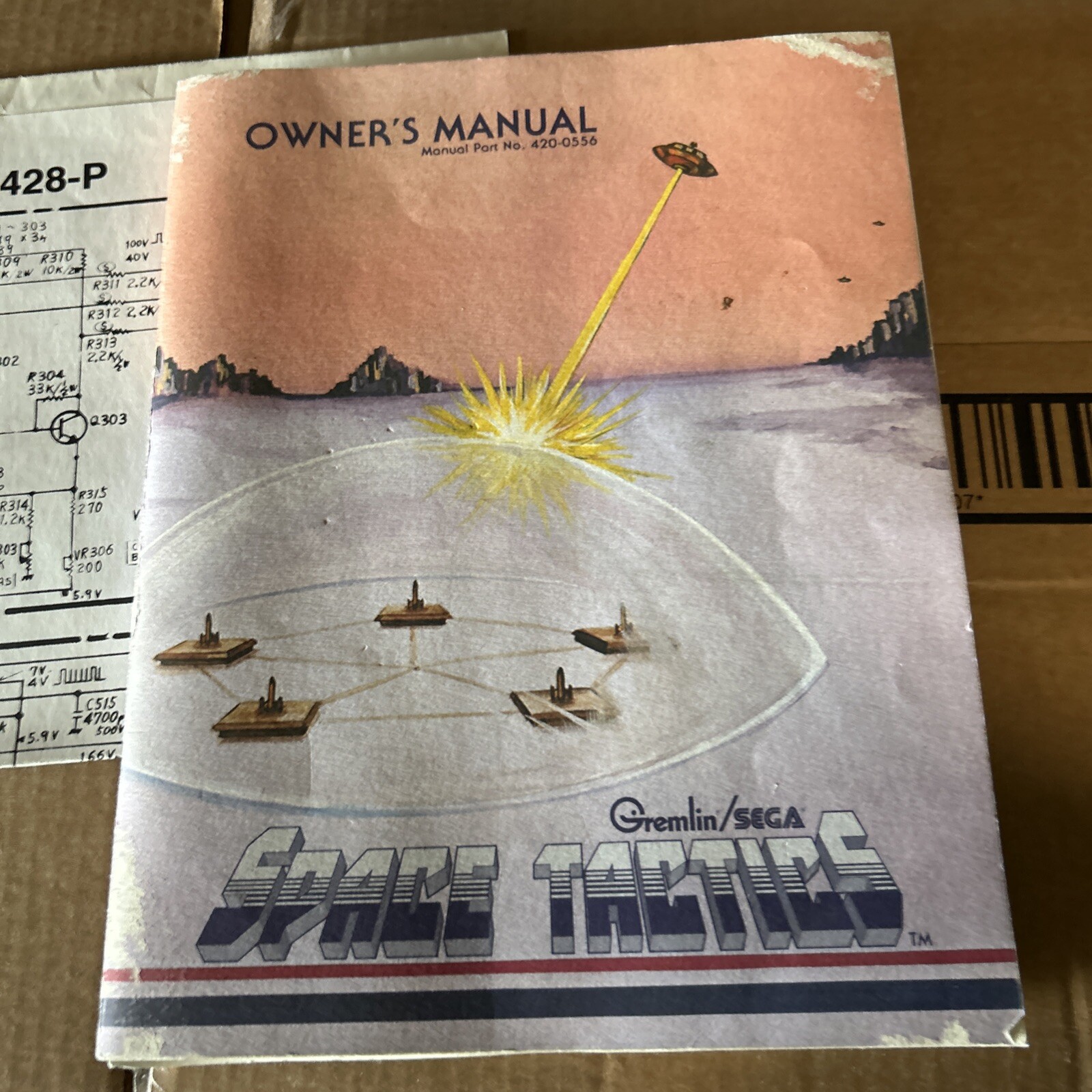 original Factory Space Tactics With Schematics Arcade Video game manual